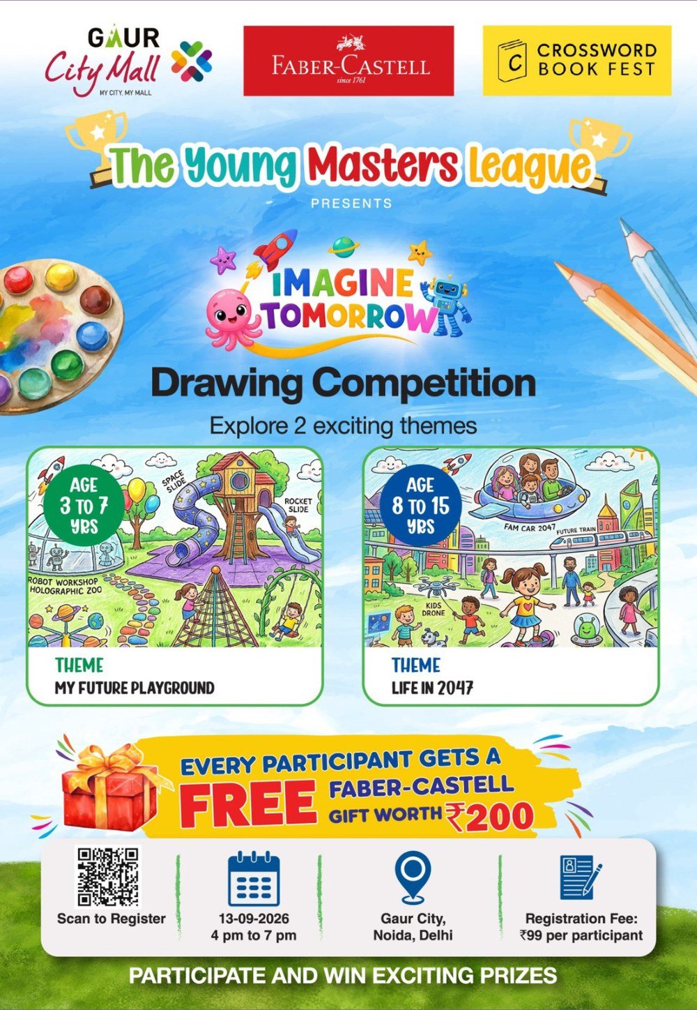 Imagine Tomorrow drawing competition brochure